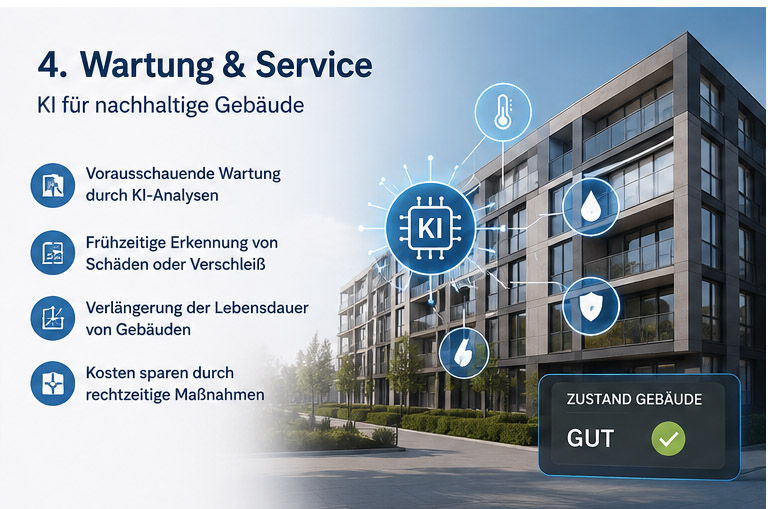 KI für Handwerk & Bau
Angebote & Kalkulation
KI erstellt Angebote schneller
Material- & Preisvorschläge
Weniger Aufwand, mehr Treffer
Bauplanung & Projektmanagement
KI unterstützt bei Planung & Terminierung
Risiken frühzeitig erkennen
Projekte effizient steuern
Baustellen-Dokumentation
Fotos per App erfassen
KI erkennt Fortschritt & Mängel
Berichte automatisch erstellen
Maschinen & Geräte